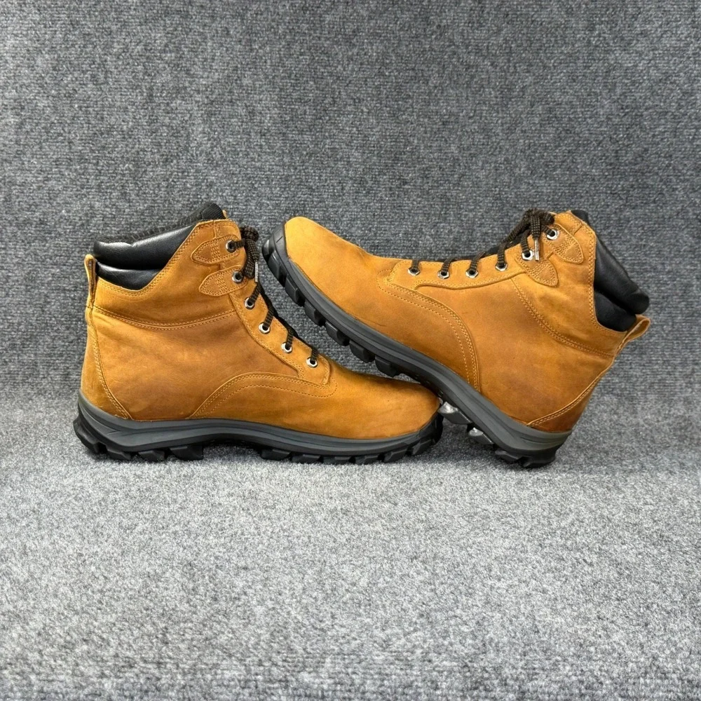 Timberland Premium Waterproof‎ Boots Men's 15 Brown Leather Lace Up Work Hiking
